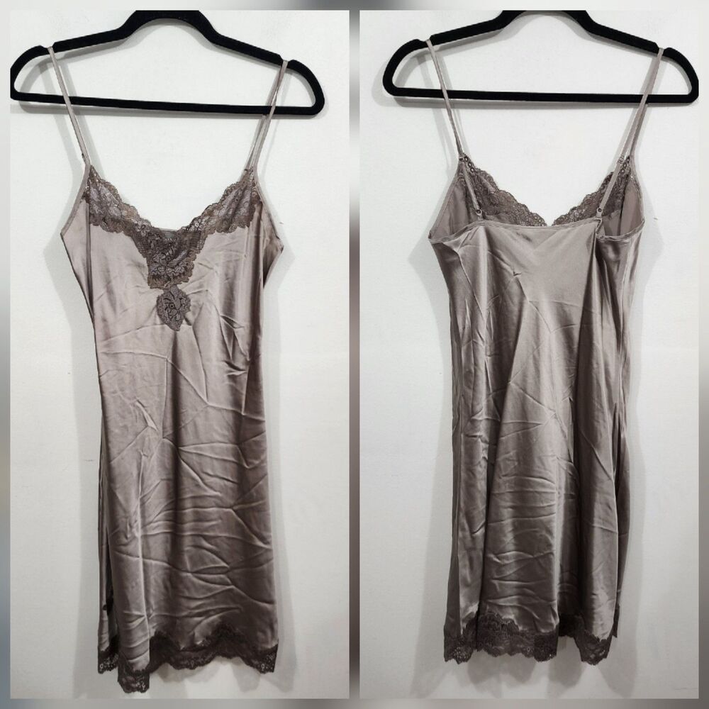 Julianna Rae 100% Silk Lace Chemise Short Nightgown Roca Womens S